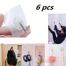 Creazy 6x Strong Transparent Suction Cup Sucker Wall Hooks Hanger For Kitchen Bathroom - B07CRWJ2B4